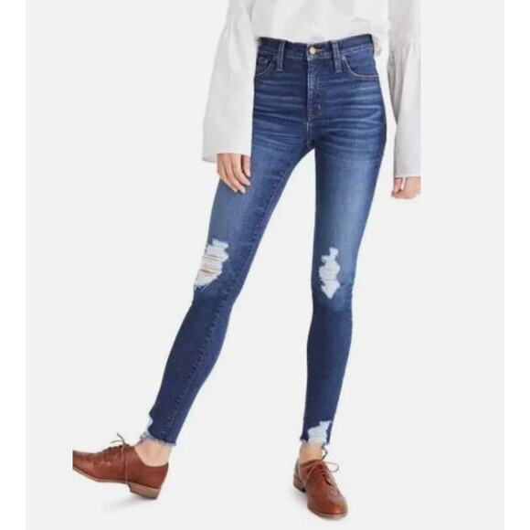 MADEWELL 9" High Rise Kurt Destructed Distressed Jean - Size 28 - Picture 1 of 11